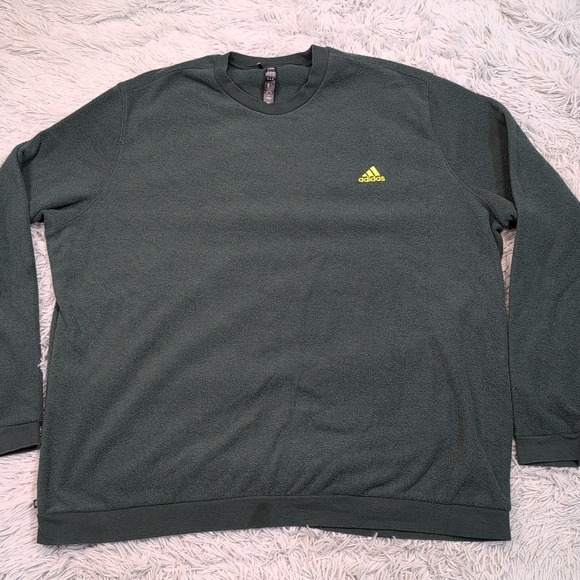 Adidas Sweatshirt Mens 2XL Green Logo Active Streetwear Athletic Casual Comfort - Picture 1 of 10